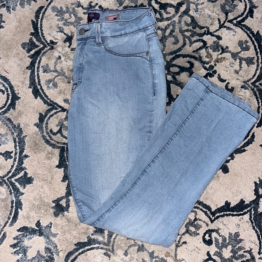 NYDJ Legging Light Wash Tummy Tuck Technology Cotton Blend Mid Rise Jeans sz8EUC - Picture 2 of 11